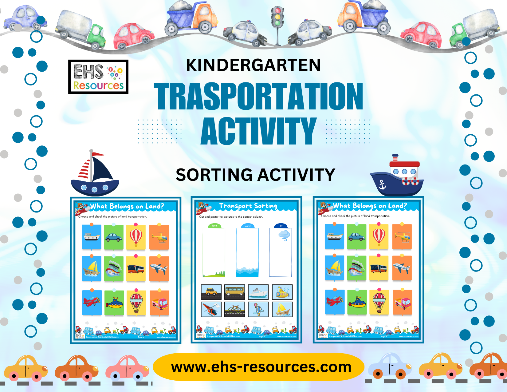 Kindergarten Transportation Activities- sorting activities