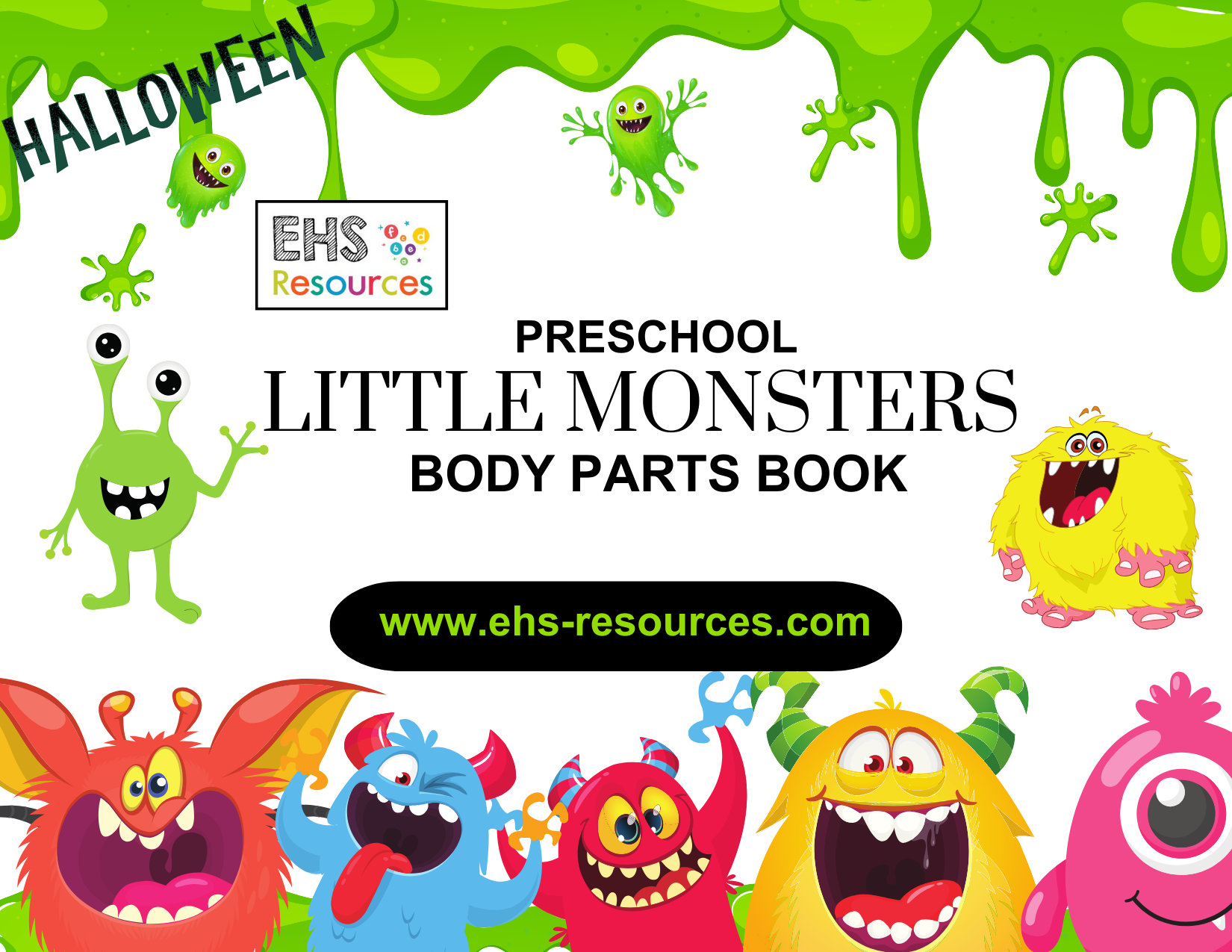 Counting Little Monsters' Body Parts Preschool Halloween Activity