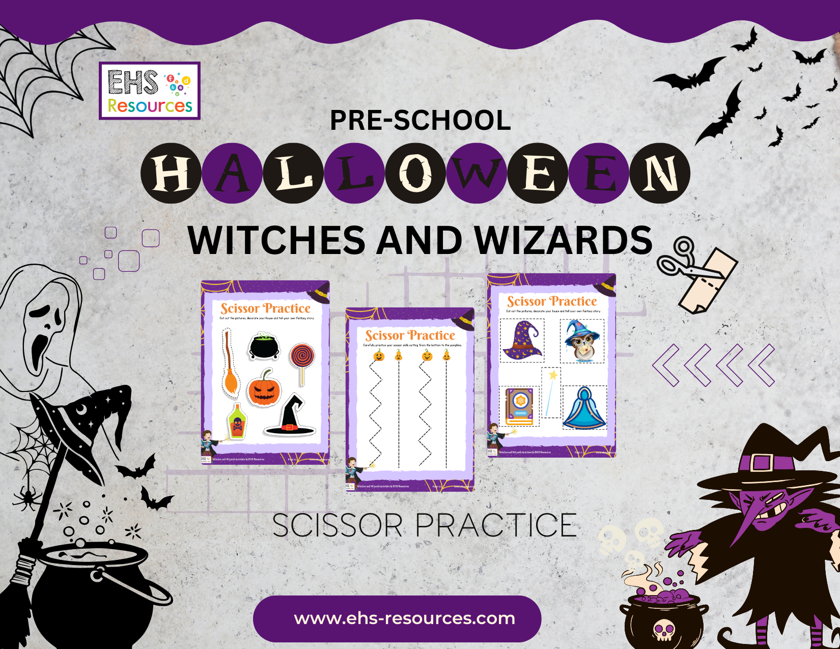 Halloween Worksheets for Kindergarten - Enchanting Fun with Witches and Wizards- EHS Resources - Scissor Practice Halloween Worksheets for Kindergarten - Enchanting Fun with Witches and Wizards- EHS Resources - Scissor Practice