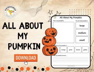 All About My Pumpkin Worksheet for Kindergarten - Download Now