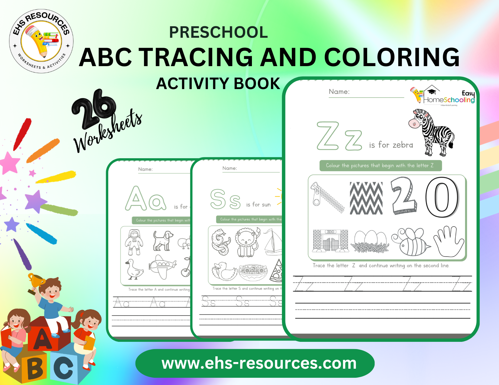 ABC Tracing And Coloring Worksheet For Preschool
