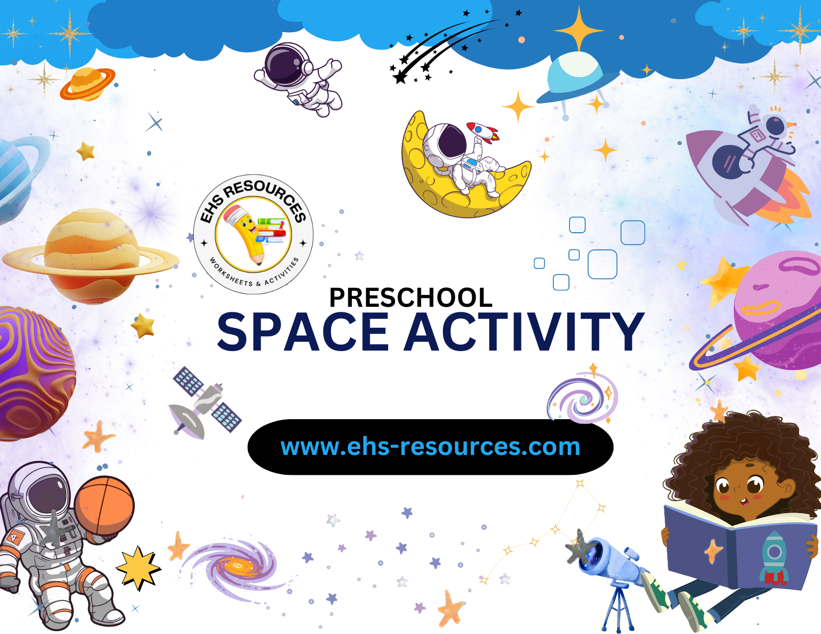 Space Activity Book for Preschool