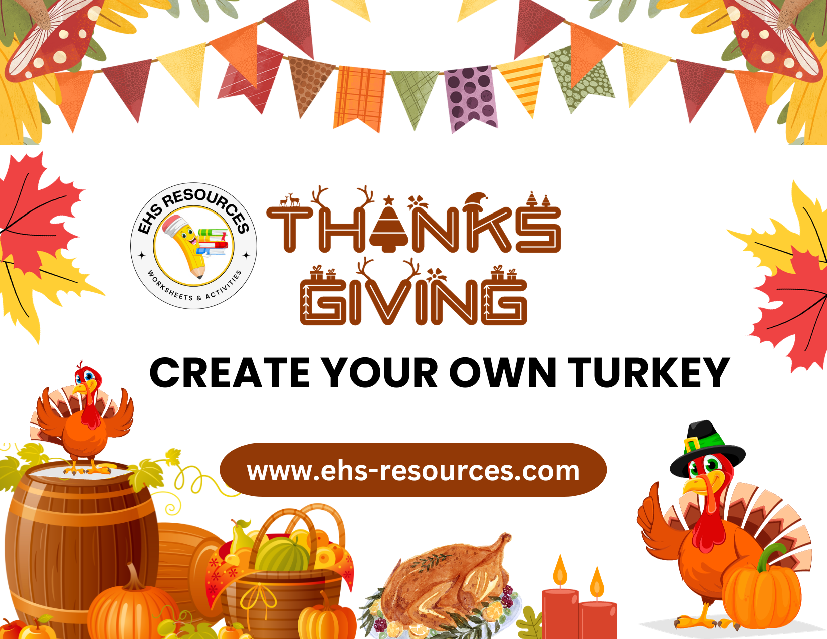 Build a Thanksgiving Turkey Worksheets