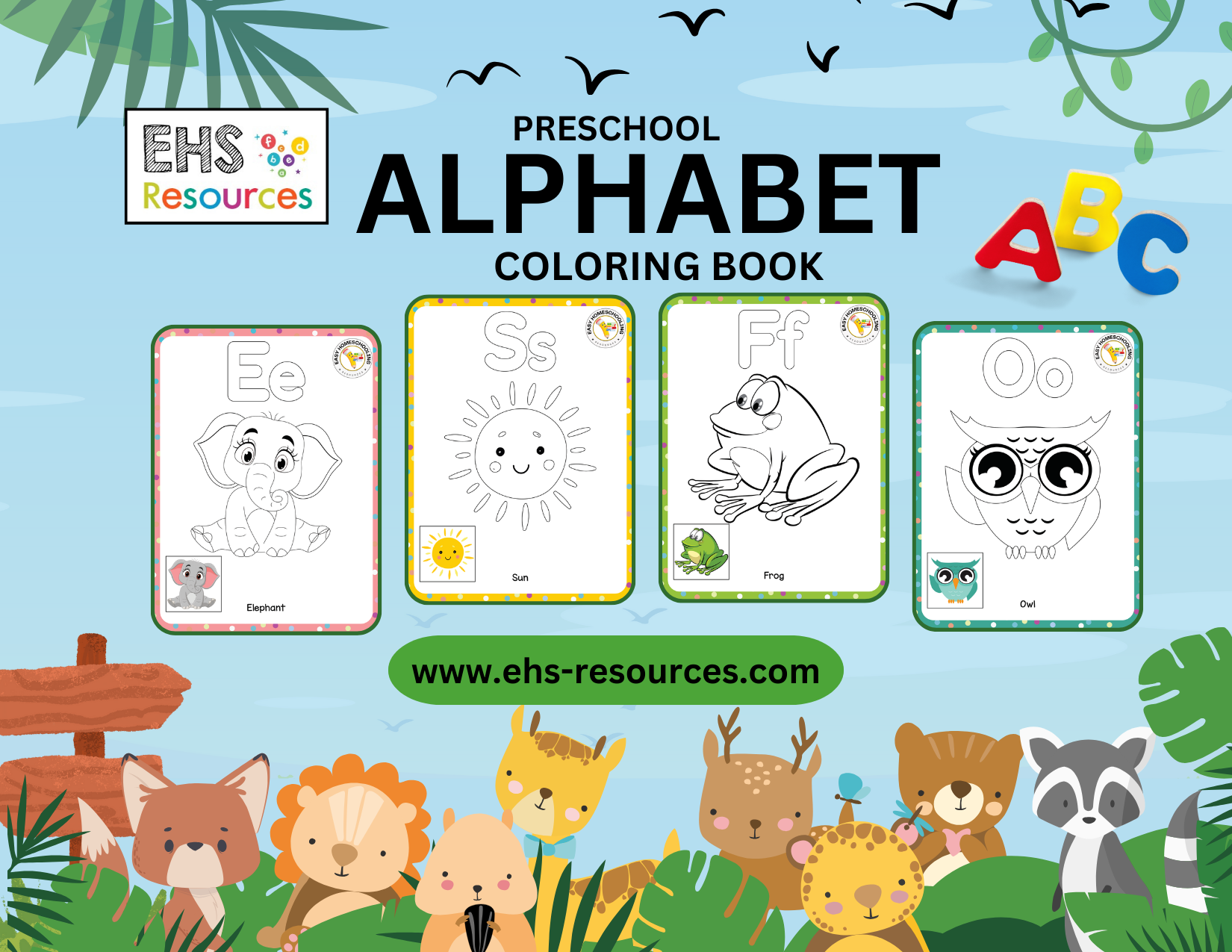 Alphabet Coloring Book Preschool- Worksheet Page 1