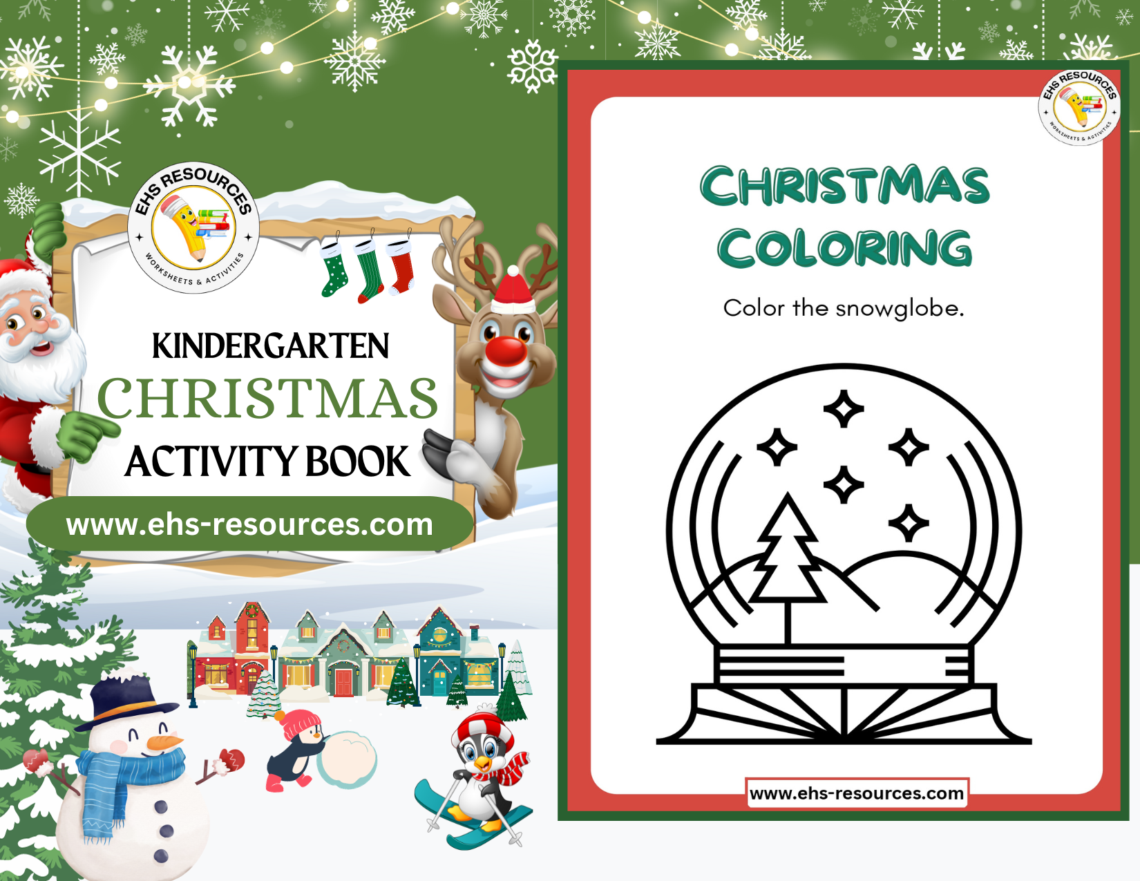 Christmas Activity Book - Kindergarten Worksheet 2