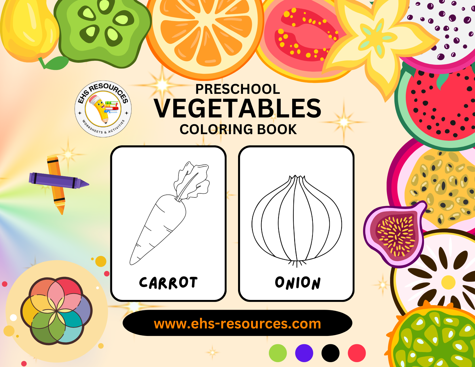 Vegetables Coloring Book For Preschool- Page 1