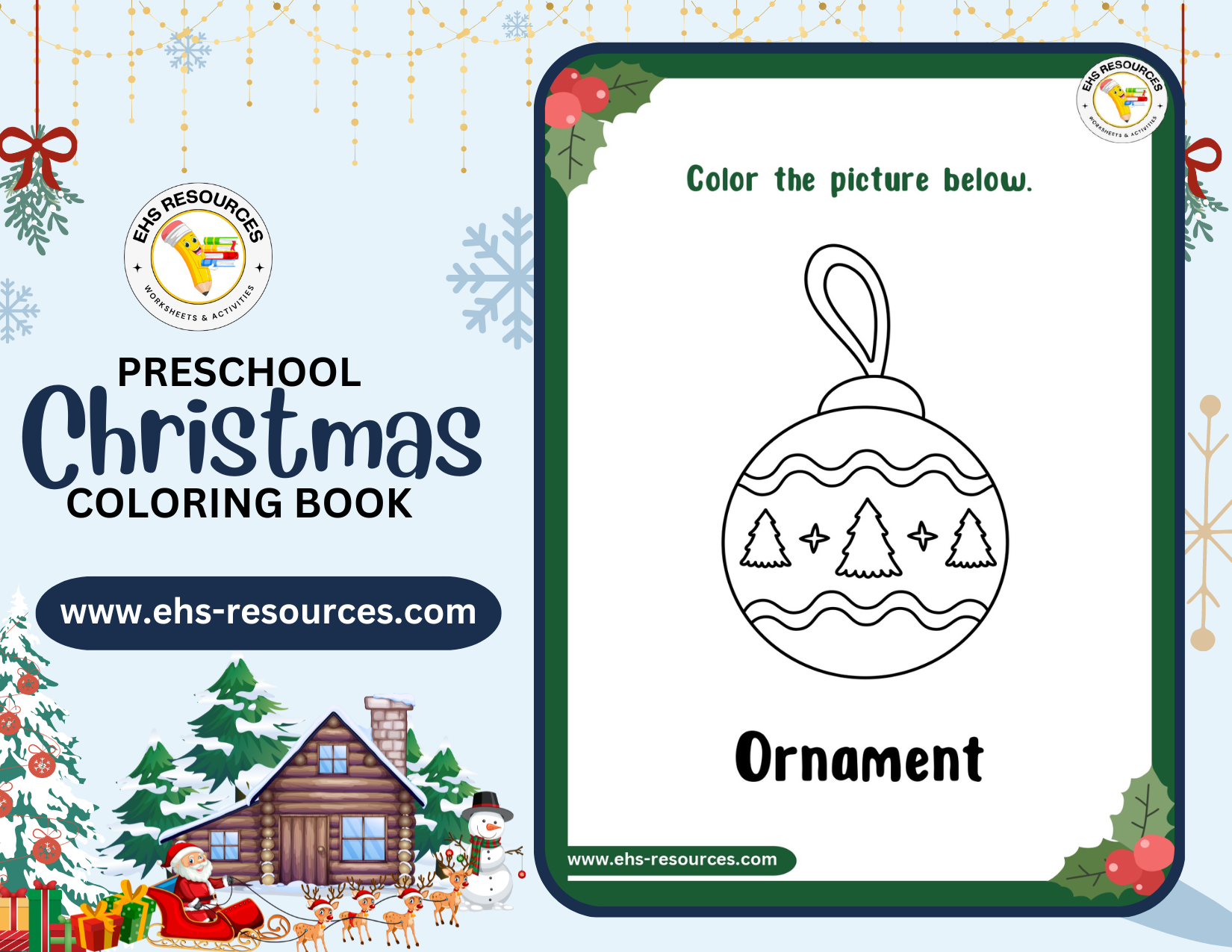 Christmas Coloring Book Preschool- Worksheet 2