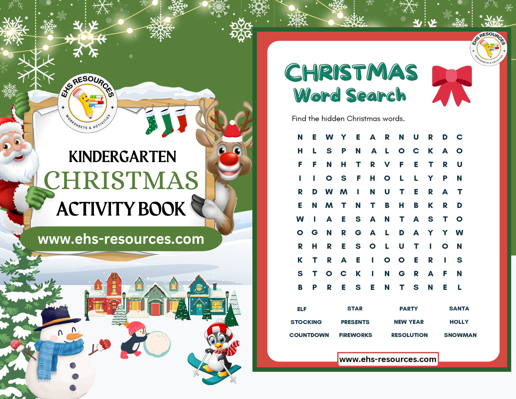 Christmas Activity Book - Kindergarten Worksheet 1