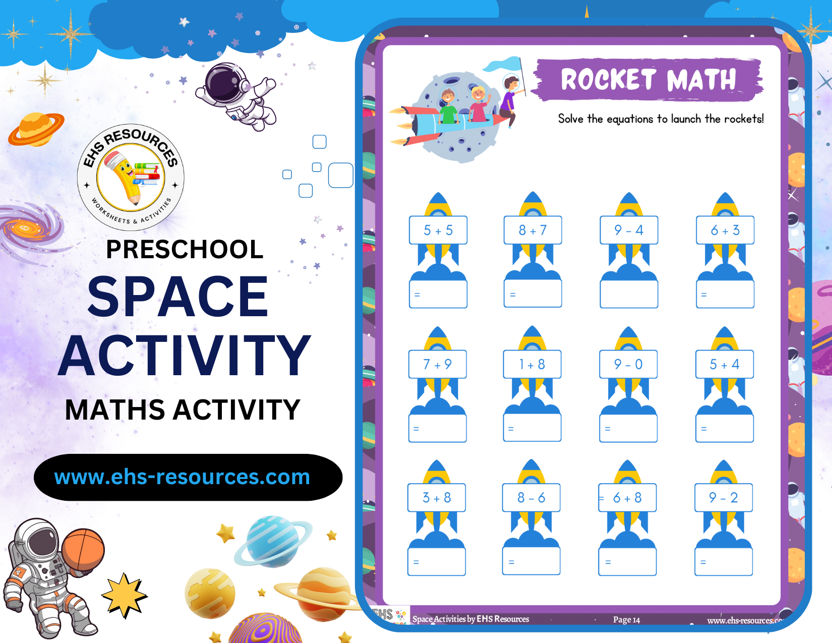 Space Activity Book for Preschool- Worksheet 2