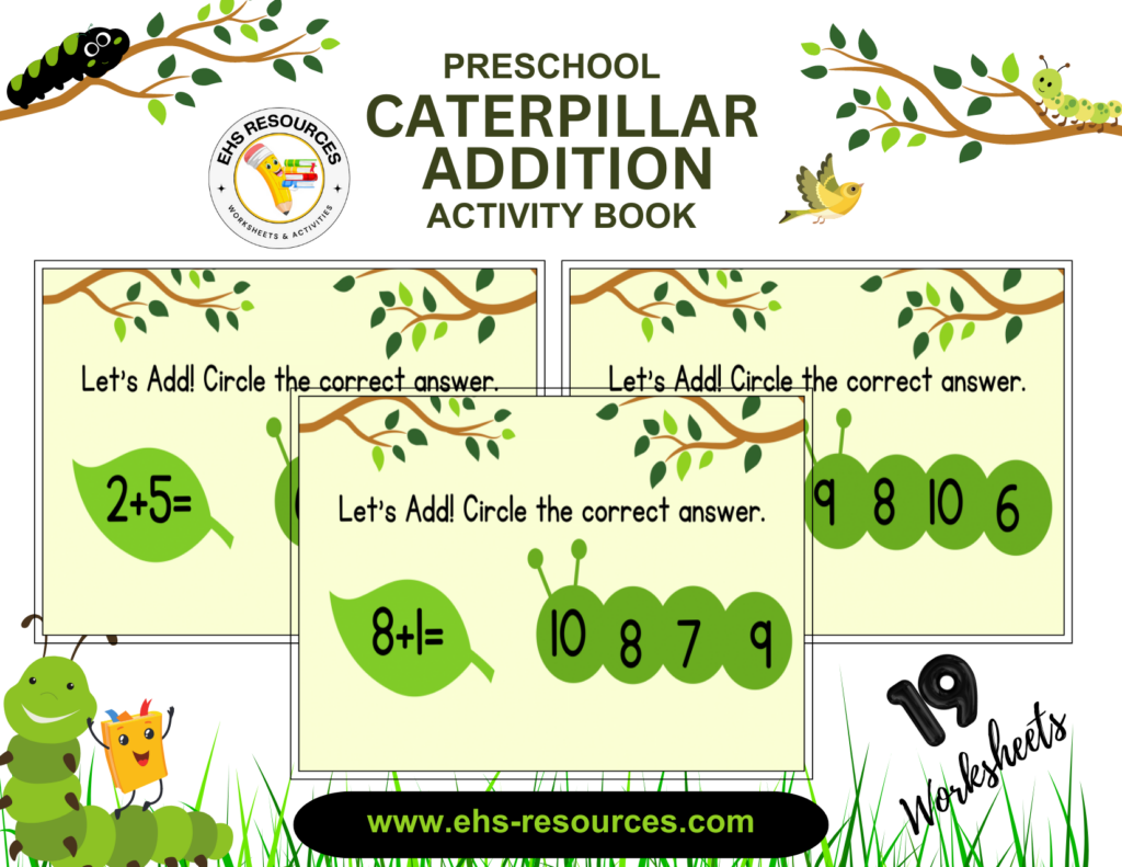 Caterpillar Addition Book For Preschool- Final Page