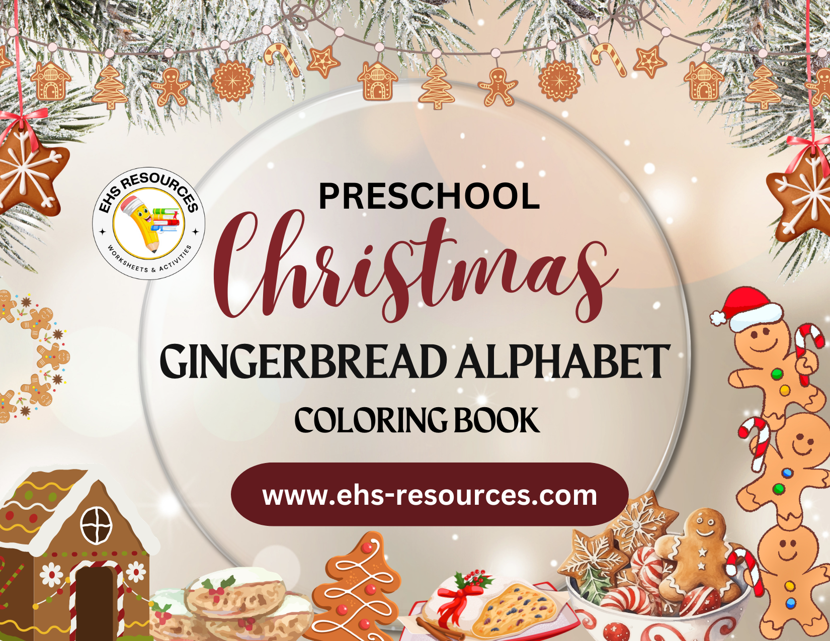 Christmas Gingerbread Alphabet Coloring Book