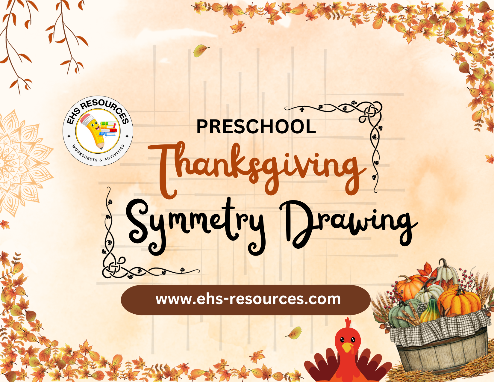 Thanksgiving Symmetry Drawings Worksheet