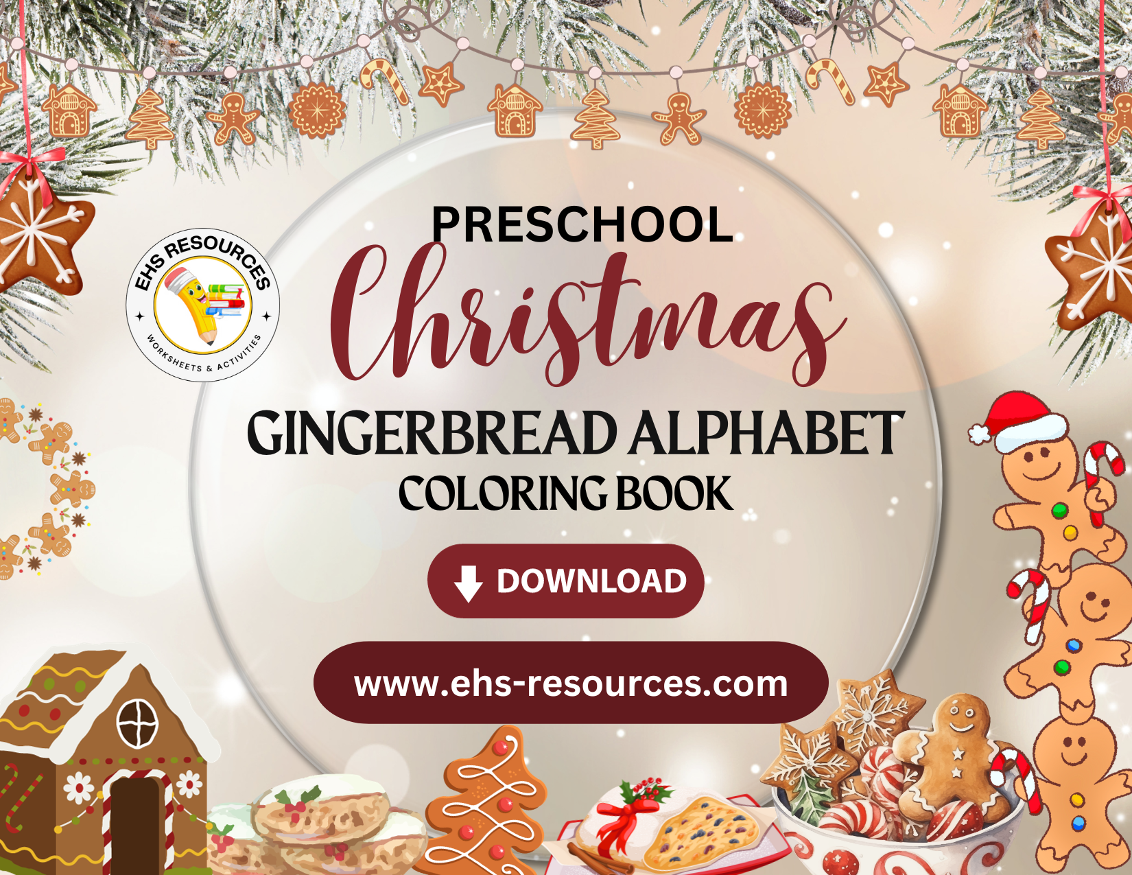 Christmas Gingerbread Alphabet Coloring Book - Download