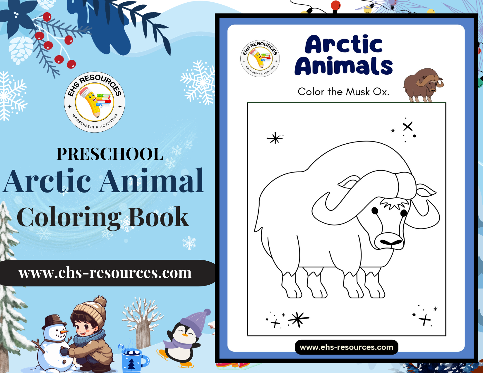 Arctic Animals Coloring Book - Worksheet 1