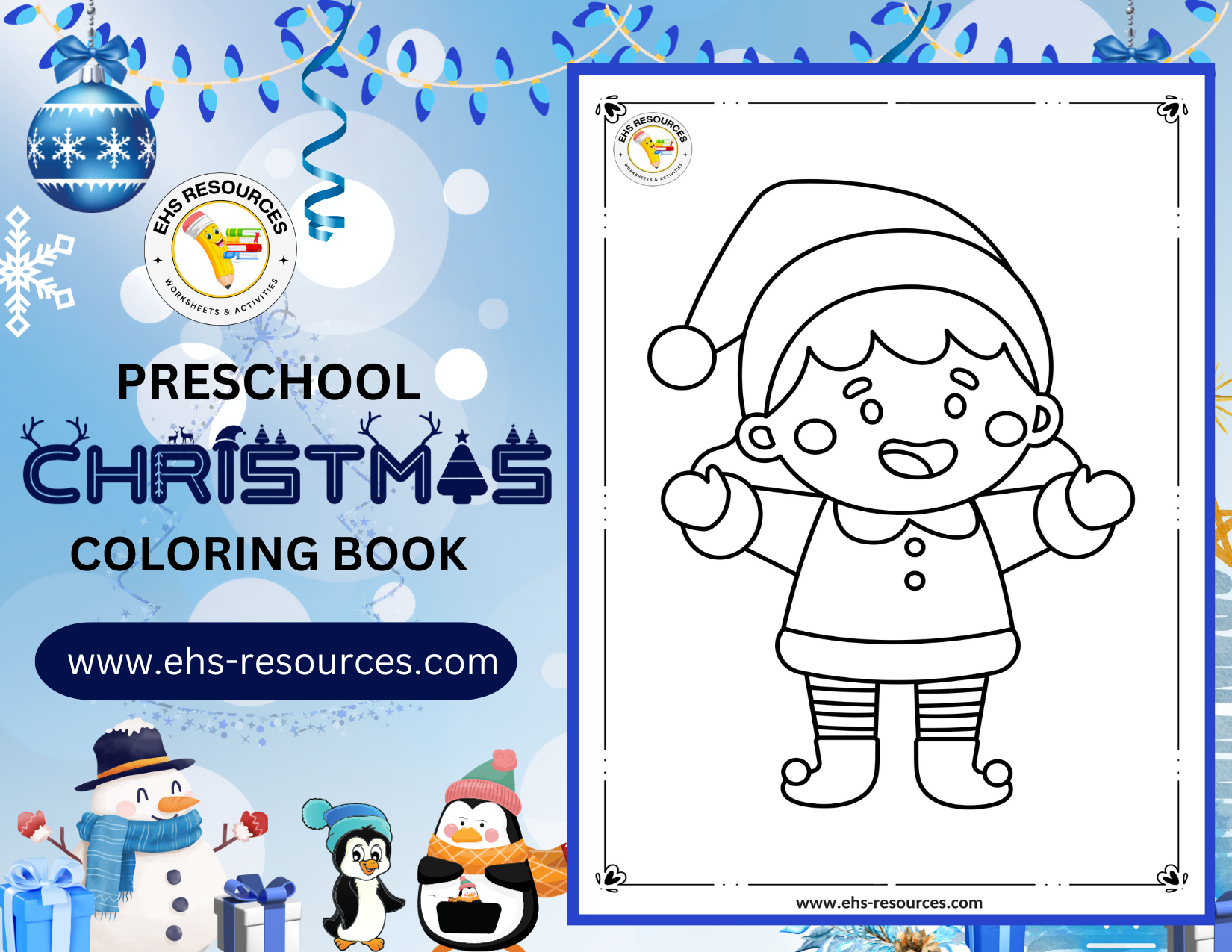 Christmas Coloring Book Preschool - Worksheet 1