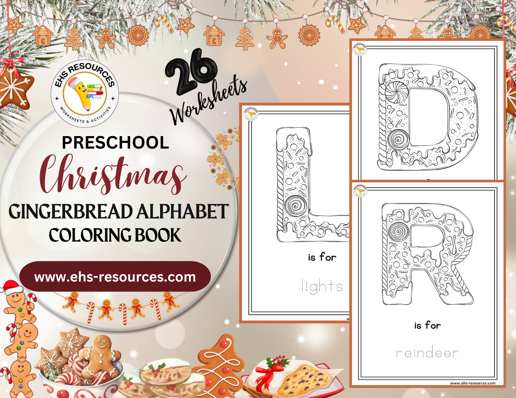 Christmas Gingerbread Alphabet Coloring Book - Final Page