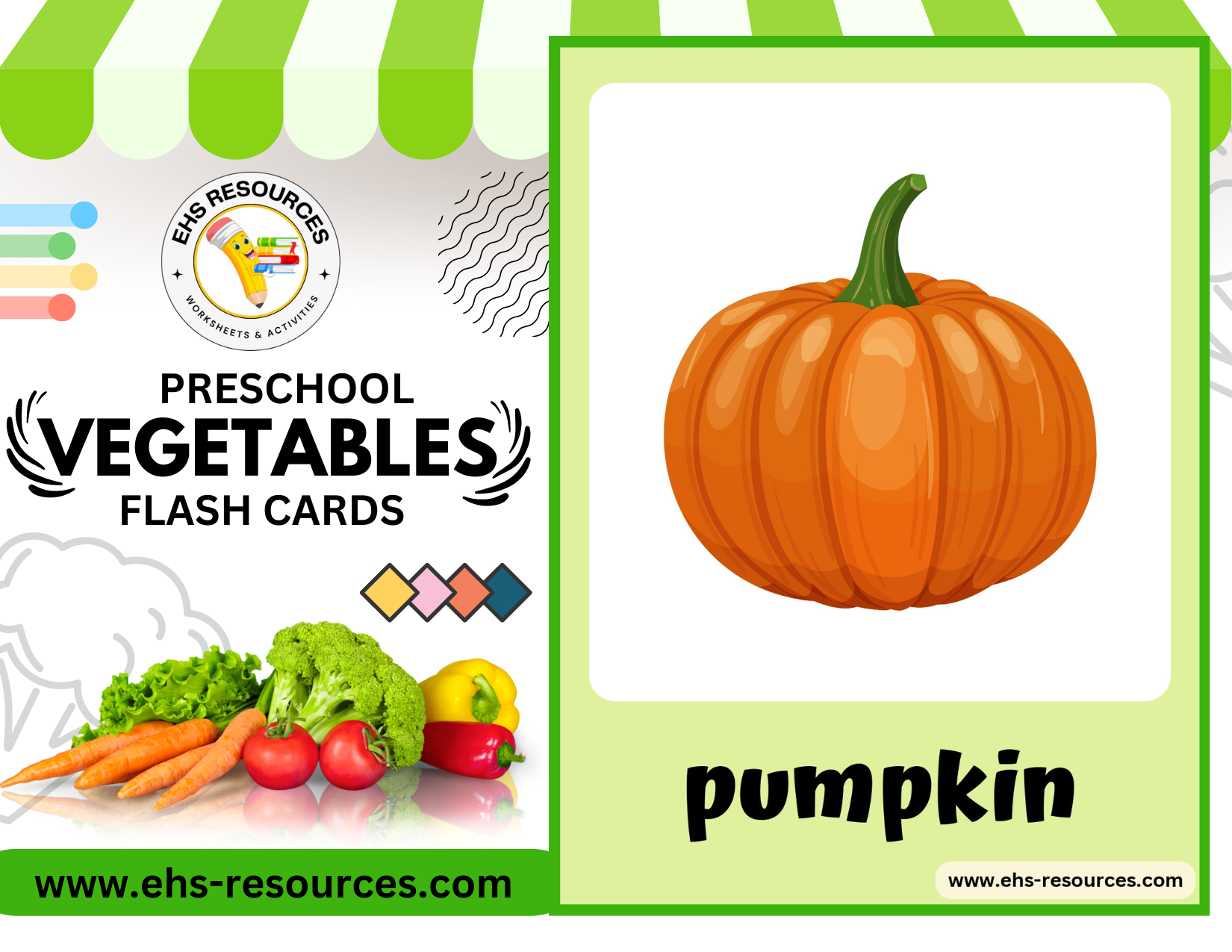 vegetables-flash-cards-preschool-pumpkin