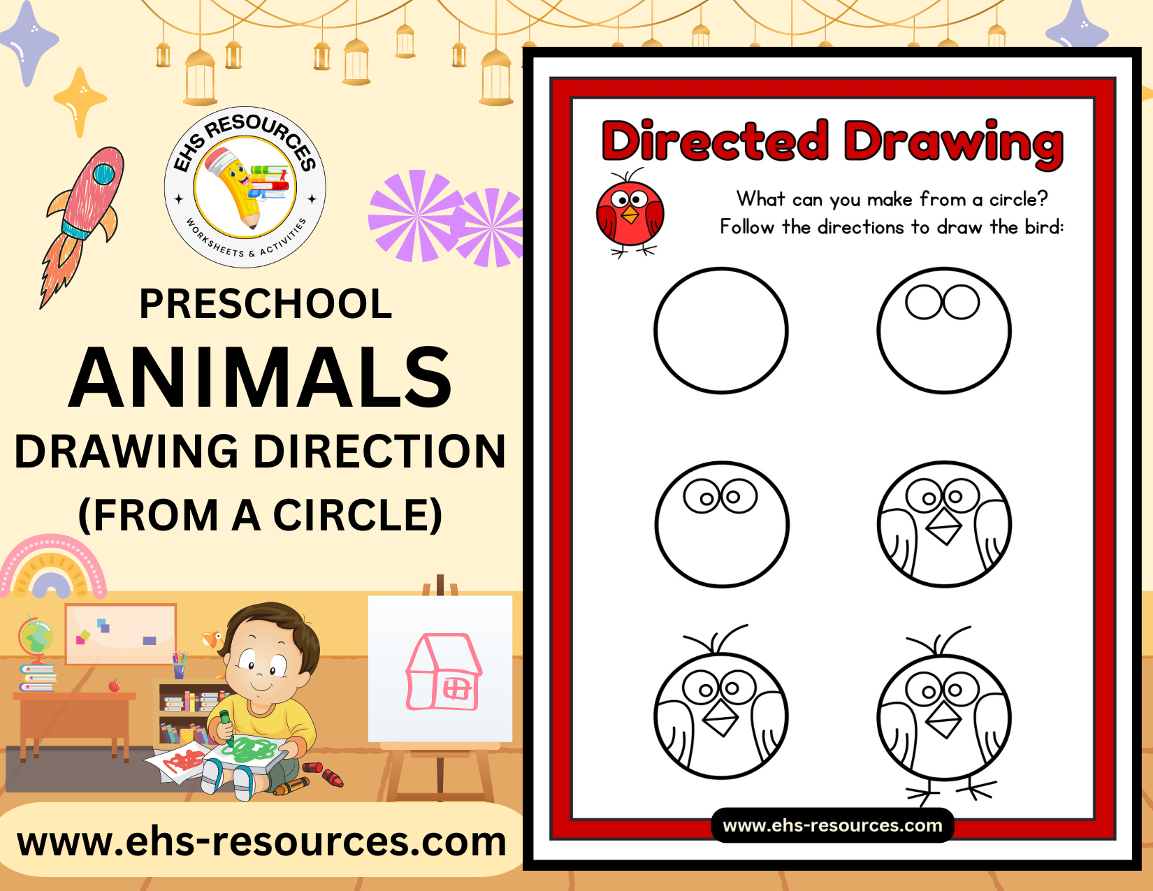 animals-drawing-direction-from-circle-bird