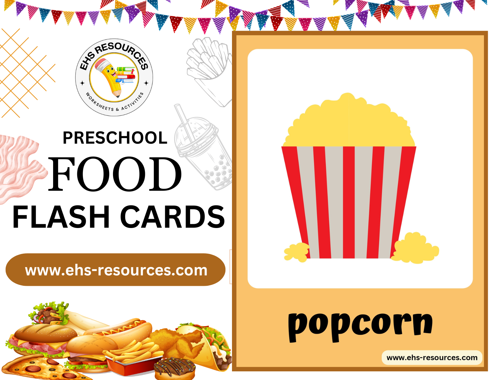 food-flash-cards-preschool-popcorn